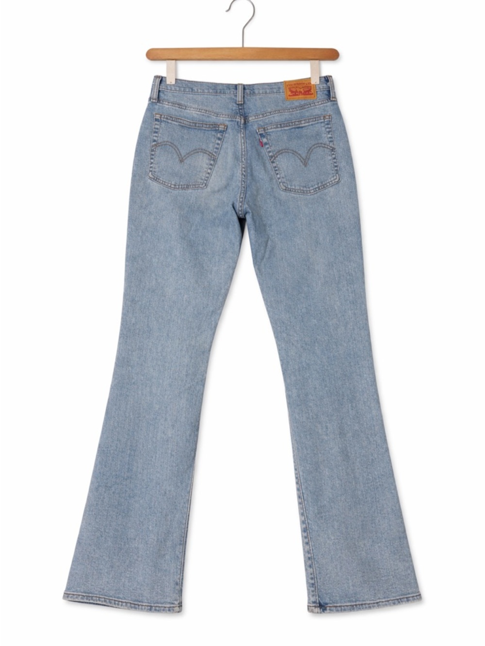 Levi’s Wedgie Fit Straight Jeans Light Wash Distressed High Rise Cropped Size 30 - Picture 3 of 5